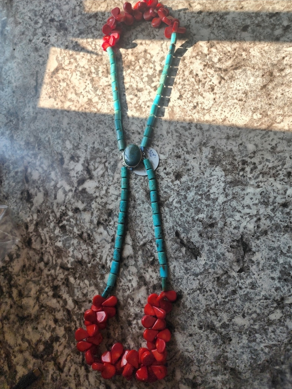 Turquoise & Red Beaded Coral Women’s Necklace - Authentic Style